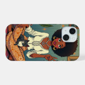 Hippie-Mädchen iPhone 15 Hülle (Rückseite (Horizontal))