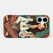 Hippie-Mädchen iPhone 16 Hülle (Rückseite (Horizontal))