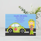 Hippie-Mädchen mit grüner Einladung (Stehend Vorderseite)