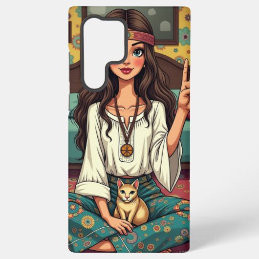 Hippie-Mädchen Samsung Galaxy Hülle (Rückseite)