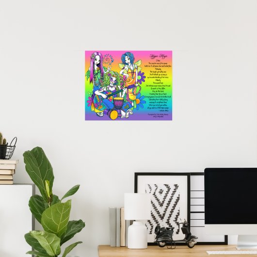 Hippie Magic Rainbow Musical Fairies Gedicht Poste Poster (Heimbüro)