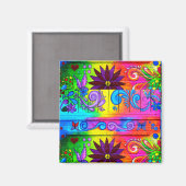 Hippie-Magnet der 70er Jahre Magnet (Vorderseite/Rückseite)