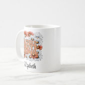 Hippie Mama Individuelle Name Retro Daisy Wildblum Kaffeetasse (Vorderseite Links)