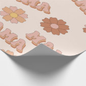 Hippie Mama nahtloses Muster. Groovy Hintergrund.  Geschenkpapier (Ecke)