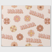 Hippie Mama nahtloses Muster. Groovy Hintergrund. Geschenkpapier (Flach)