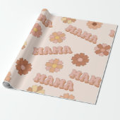 Hippie Mama nahtloses Muster. Groovy Hintergrund. Geschenkpapier (Ungerollt)