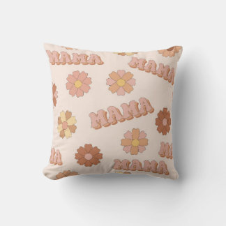 Hippie Mama nahtloses Muster. Groovy Hintergrund. Kissen