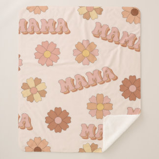 Hippie Mama nahtloses Muster. Groovy Hintergrund. Sherpadecke