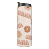 Hippie Mama nahtloses Muster. Groovy Hintergrund. Thermosbecher (Nach rechts gedreht)