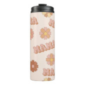 Hippie Mama nahtloses Muster. Groovy Hintergrund.  Thermosbecher (Vorderseite)