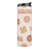 Hippie Mama nahtloses Muster. Groovy Hintergrund.  Thermosbecher (Nach links gedreht)