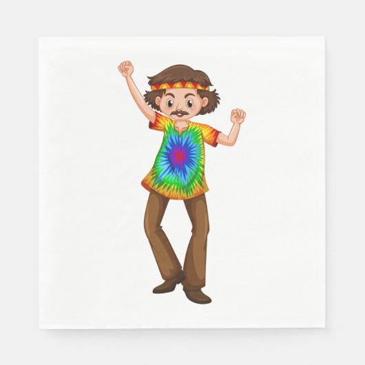 Hippie Man Napkins Serviette (Vorderseite)