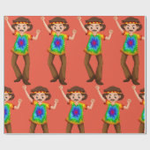 Hippie Man Wrapping Paper Geschenkpapier (Flach)