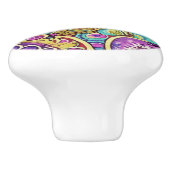 Hippie Mandala Keramikknauf (Seitenansicht)