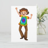 Hippie-Mann Einladung (Stehend Vorderseite)