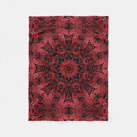Hippie-Marokkaner-Maronwein bordeauxrot bohemig Fleecedecke (Vorderseite)