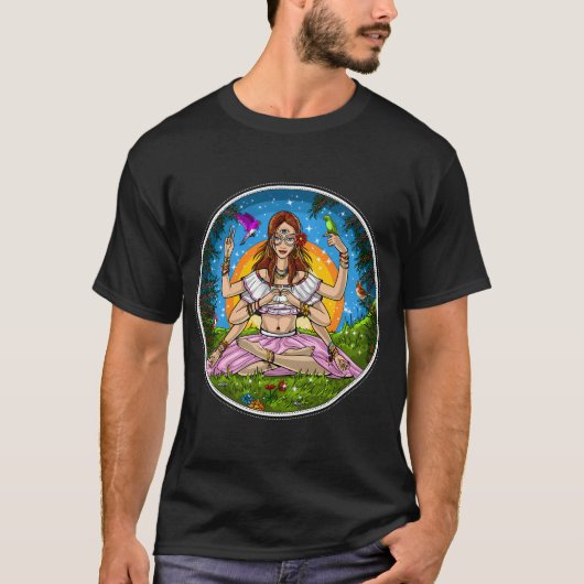 Hippie-Meditation T-Shirt (Vorderseite)