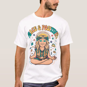 Hippie mit Frieden und Positivität T-Shirt