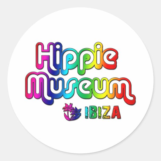 Hippie Museum Ibiza Runder Aufkleber (Vorderseite)
