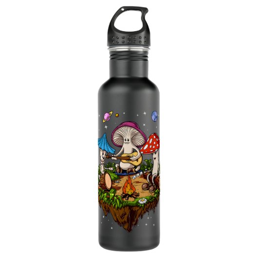 Hippie Mushrooms Camping Psychedelic Forest Fungi Edelstahlflasche (Vorderseite)