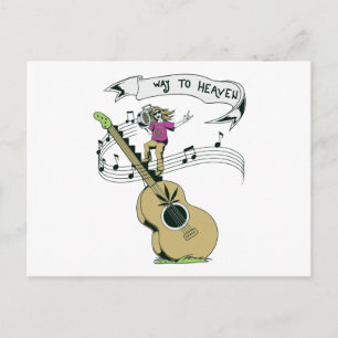 Hippie-Musik-Retro-Vektordesign Postkarte