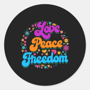 Hippie Namaste Peace Sign Peace Liebe Freedom Runder Aufkleber