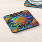 HIPPIE NEUE ALTERSMEDITUNG KUNST GETRÄNKEUNTERSETZER (Linke Seite)