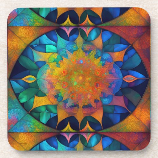 HIPPIE NEUE ALTERSMEDITUNG KUNST GETRÄNKEUNTERSETZER (Vorderseite)