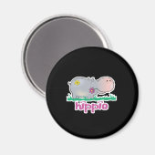 Hippie Nilpferd Magnet (Vorderseite/Rückseite)