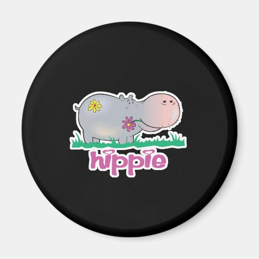 Hippie Nilpferd Magnet (Vorne)