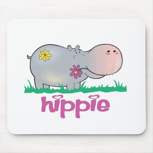 Hippie Nilpferd Mousepad (Vorne)