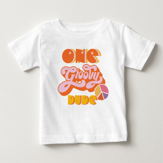 Hippie One Groovy Typ Baby T - Shirt (Vorderseite)