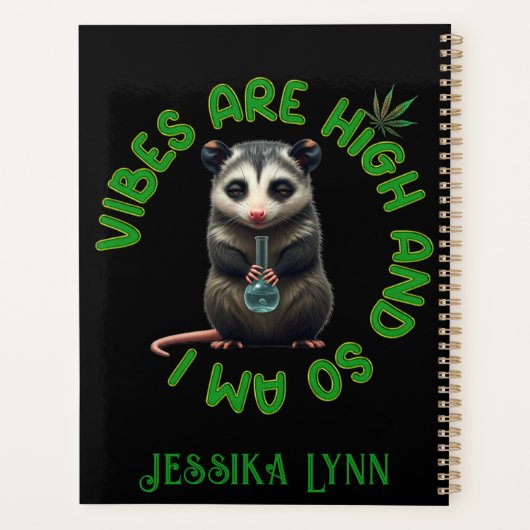 Hippie Opossum Stoned Vibes Funny Humor Custom  Planer (Rückseite)