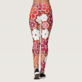 Hippie Orange Floating Floral Gemustert | LEGGINGS (Rückseite)