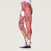 Hippie Orange Floating Floral Gemustert | LEGGINGS (Links)