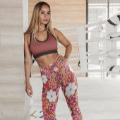 Hippie Orange Floating Floral Gemustert | LEGGINGS