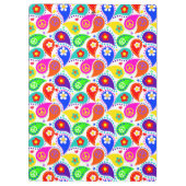 Hippie Paisley Peace Signs and Blume Zwischenablag Klemmbrett (Rückseite)