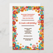 Hippie-Party Einladung (Vorne/Hinten)