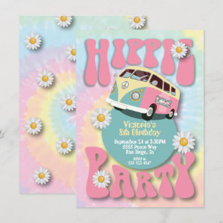 Hippie Party in den 1960er Jahren des 1970er Jahre Einladung