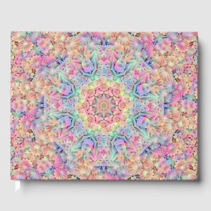 Hippie Pastel Colors Vintages Fraktal Kaleidoskop Gästebuch