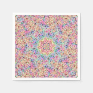 Hippie-PastellfarbVintages Fraktal-Kaleidoskop Serviette