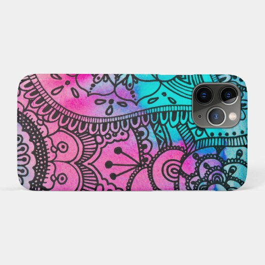 Hippie Pattern - Aqua und Pink von Megaflora Case-Mate iPhone Hülle (Rückseite (Horizontal))