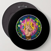 Hippie Peace Button (Vorne & Hinten)