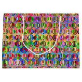 Hippie Peace farbenfroh Große Geschenktüte (Vorderseite)