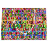 Hippie Peace farbenfroh Große Geschenktüte (Rückseite)