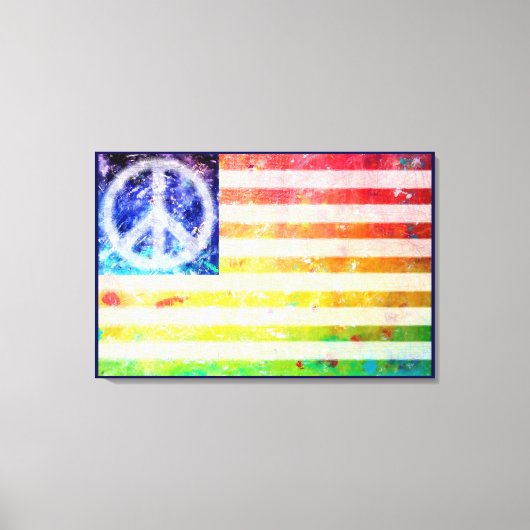 Hippie Peace Freak Flag Art Leinwanddruck (Vorderseite)