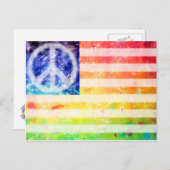Hippie Peace Freak Flag Postkarte (Vorne/Hinten)