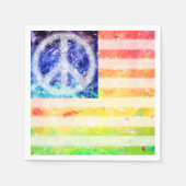 Hippie Peace Freak Flag Serviette (Vorderseite)