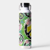 Hippie Peace Gefärbte Krawatte Blume Tumbler Flasc Trinkflasche (Vorne)