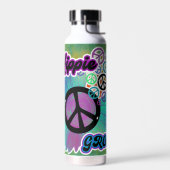 Hippie Peace Gefärbte Krawatte Groovy Tumbler Flas Trinkflasche (Links)